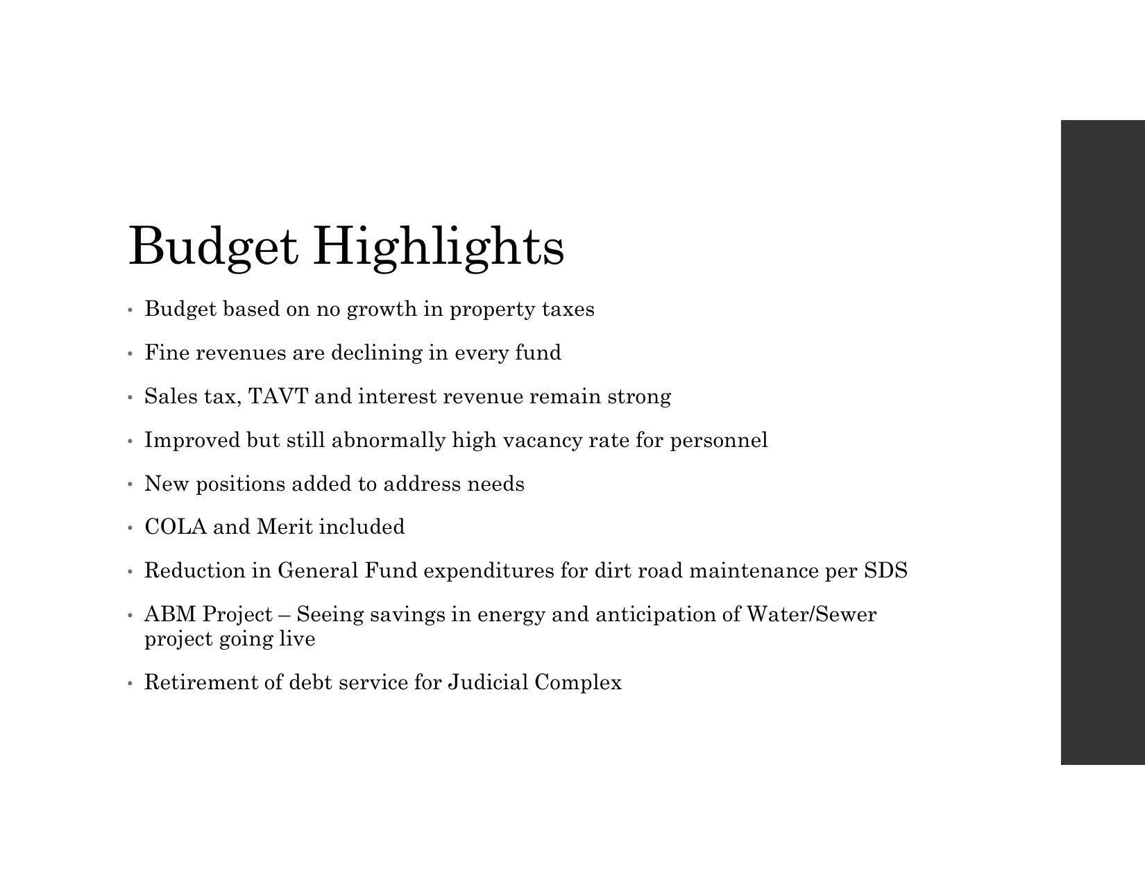 Budget Highlights