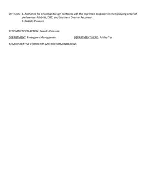 [top three proposers in the following order of preference - Ashbritt, DRC, and Southern Disaster Recovery.]