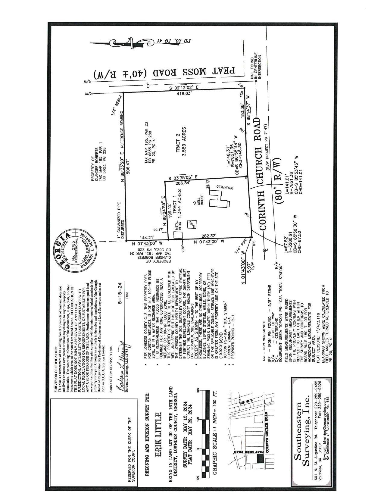 Rezoning and Division Survey for: Erik Little