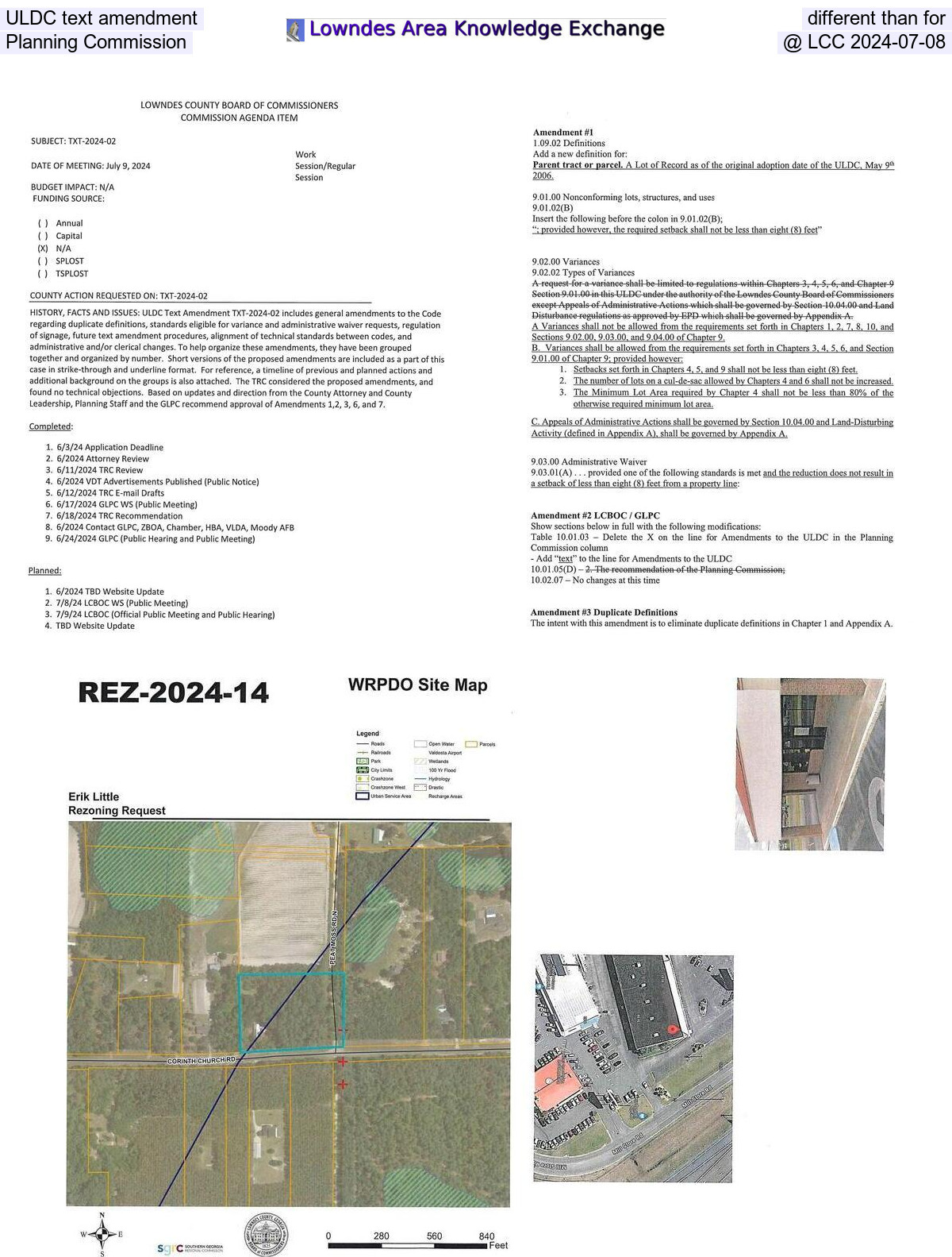 [Packet: ULDC text amendments, small rezoning, and liquor license @ LCC 2024-07-08]