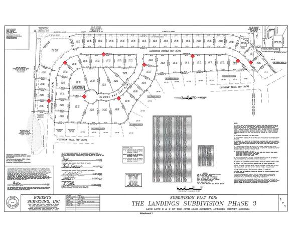 Subdivision plat for The Landings Subdivision Phase 3