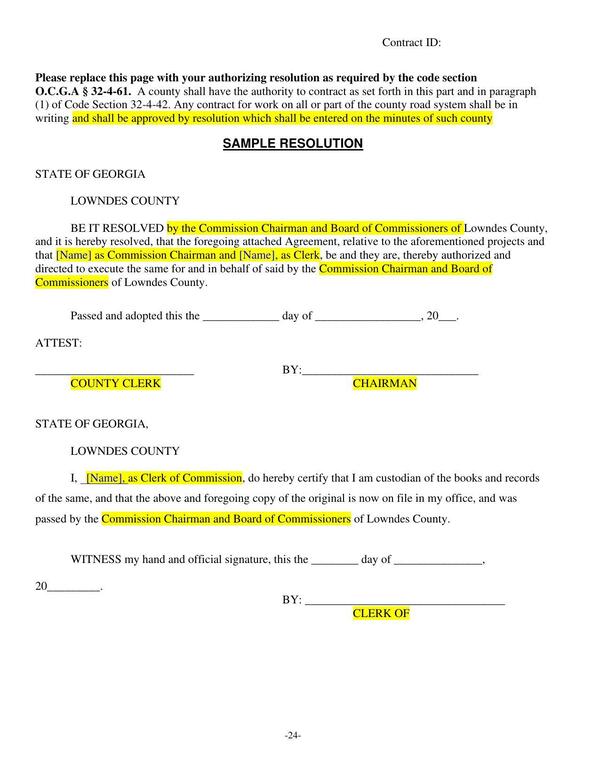 (1) of Code Section 32-4-42. Any contract for work on all or part of the county road system shall be in