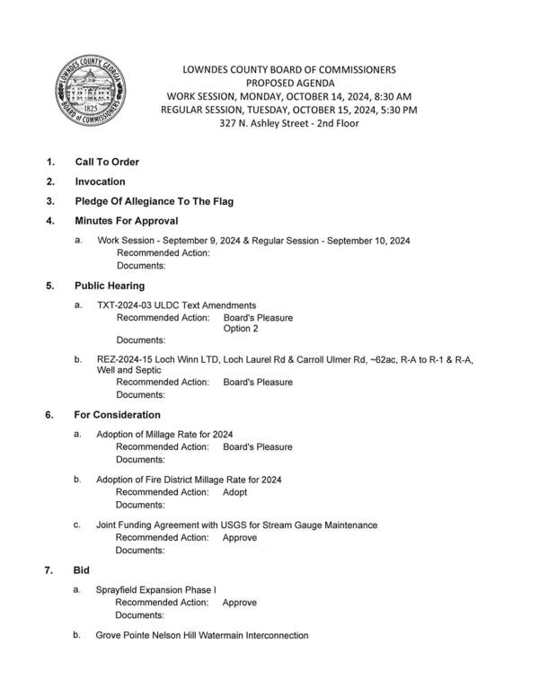 [ULDC, REZ 2024-15 Loch Winn LTD, Millage rates, USGS Stream Gauges]