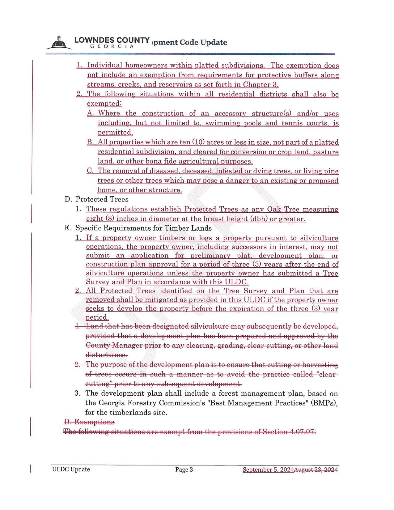 D. Protected Trees 1. These regulations establish Protected Trees as any Oak Tree measuring eight (8) inches in diameter at the breast height (dbh) or greater.