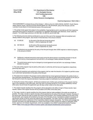 [USGS Joint Funding Agreement FOR]