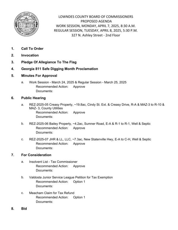 [Rezoning Public Hearings and For Consideration]