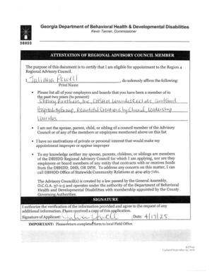 [The purpose of this document is to certify that I am eligible for appointment to the Region 4]