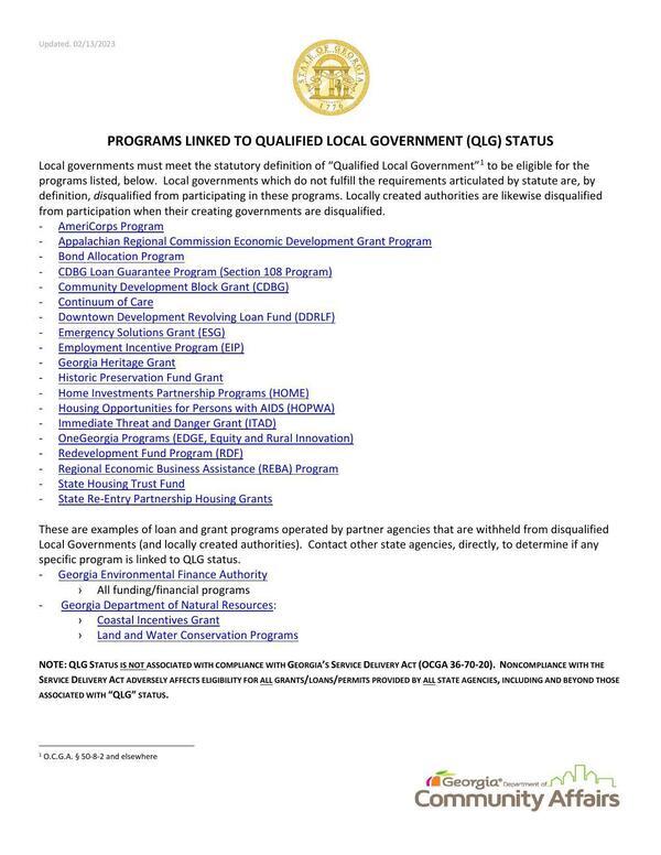 [QLG Factsheet_programs_linked_to_qlg_status USE]