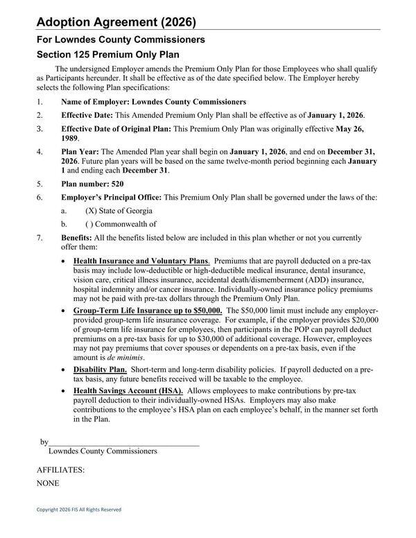 Adoption Agreement (2026)