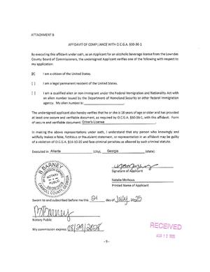 [Natalie Morhouse, AFFIDAVIT OF COMPLIANCE WITH 0.C.G.A. §50-36-1]