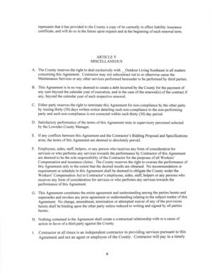 [This Agreement is in no way deemed to create a debt incurred by the County for the payment of]