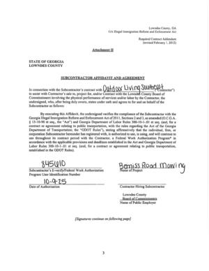 [SUBCONTRACTOR AFFIDAVIT AND AGREEMENT]