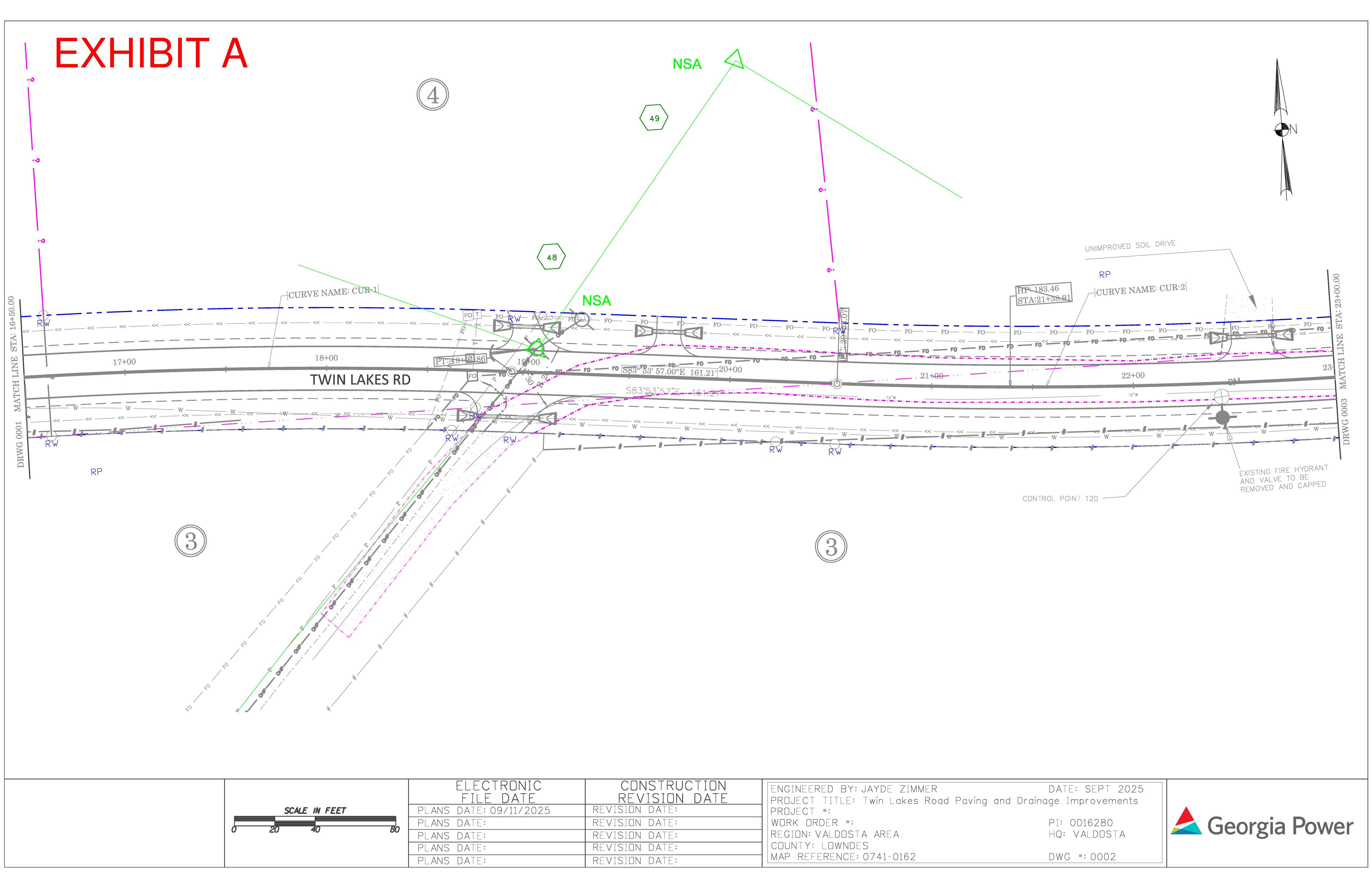 Map: Engineering for power line easement, Twin Lakes Road (2 of 14)