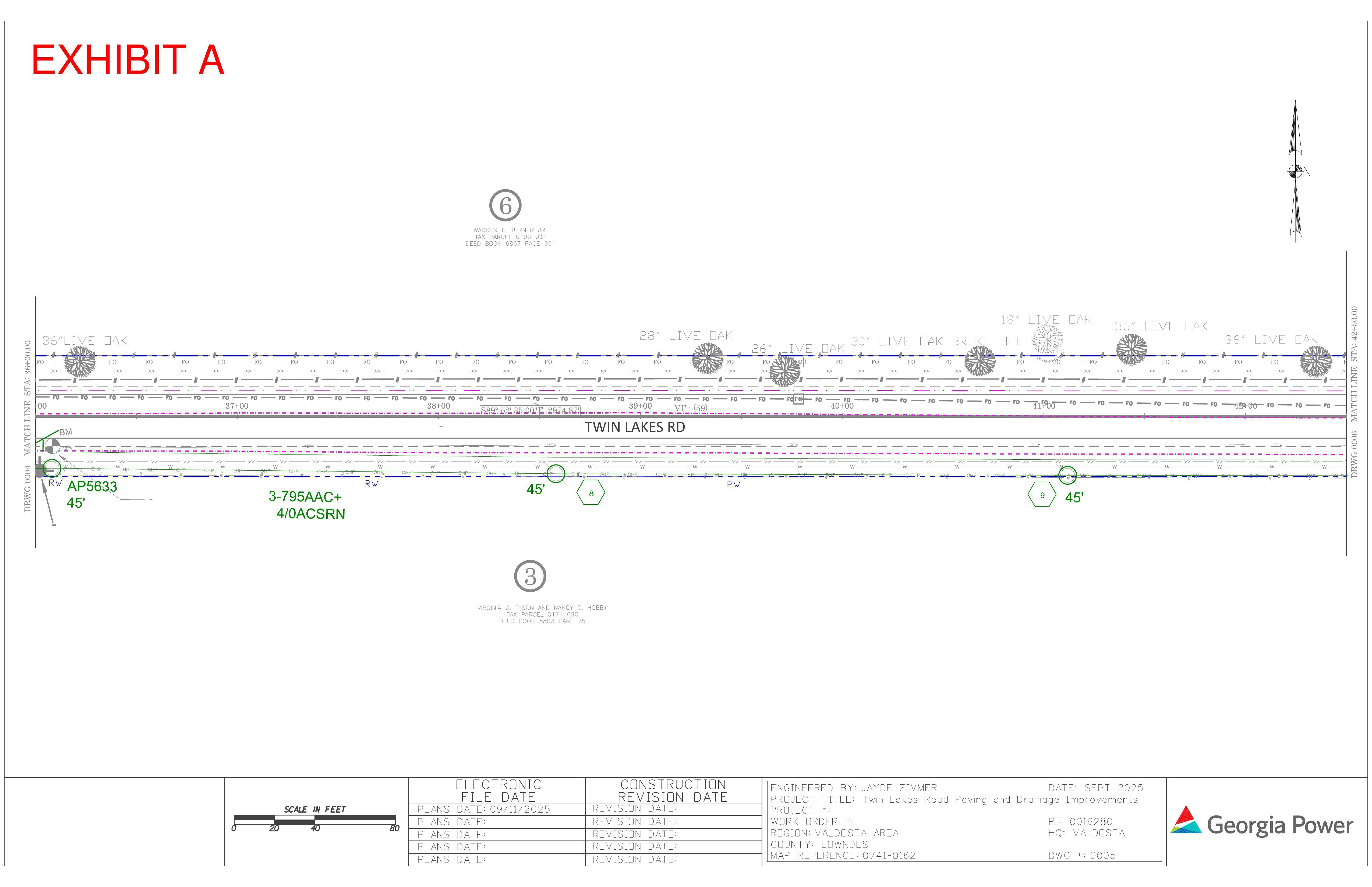 Map: Engineering for power line easement, Twin Lakes Road (5 of 14)