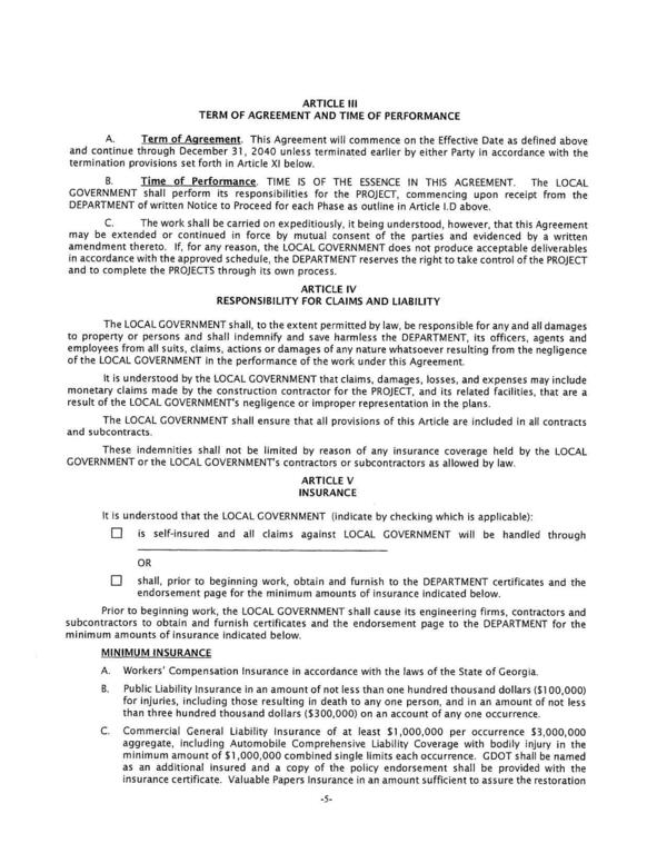 DEPARTMENT of written Notice to Proceed for each Phase as outline in Article I.D above.