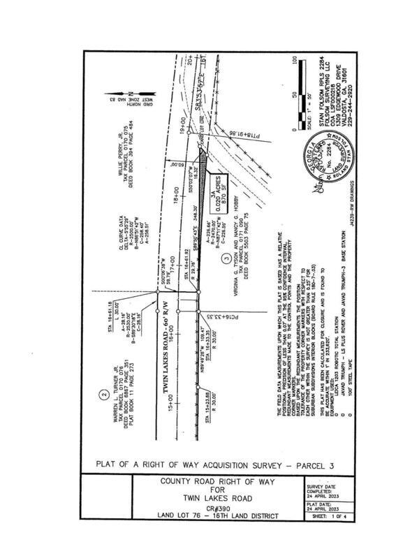 Map: County Road Right of Way for Twin Lakes Road CR 390 (1 of 4)