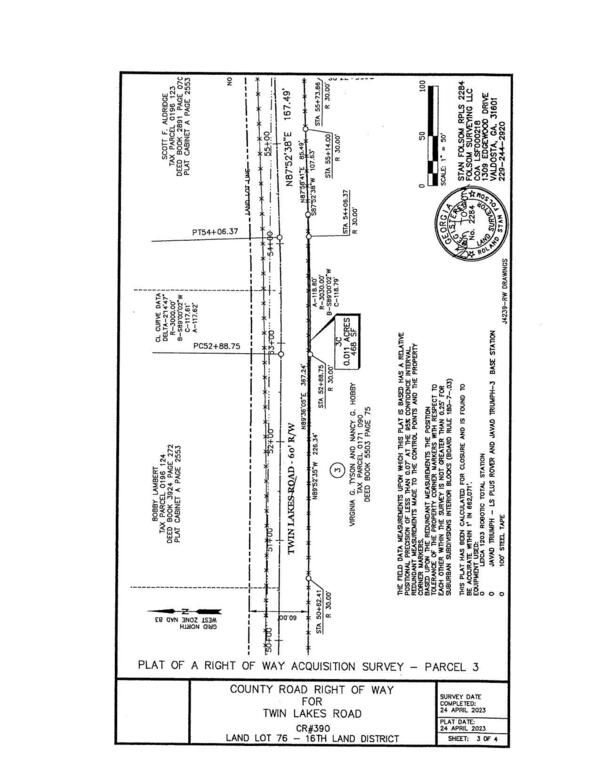 Map: County Road Right of Way for Twin Lakes Road CR 390 (3 of 4)