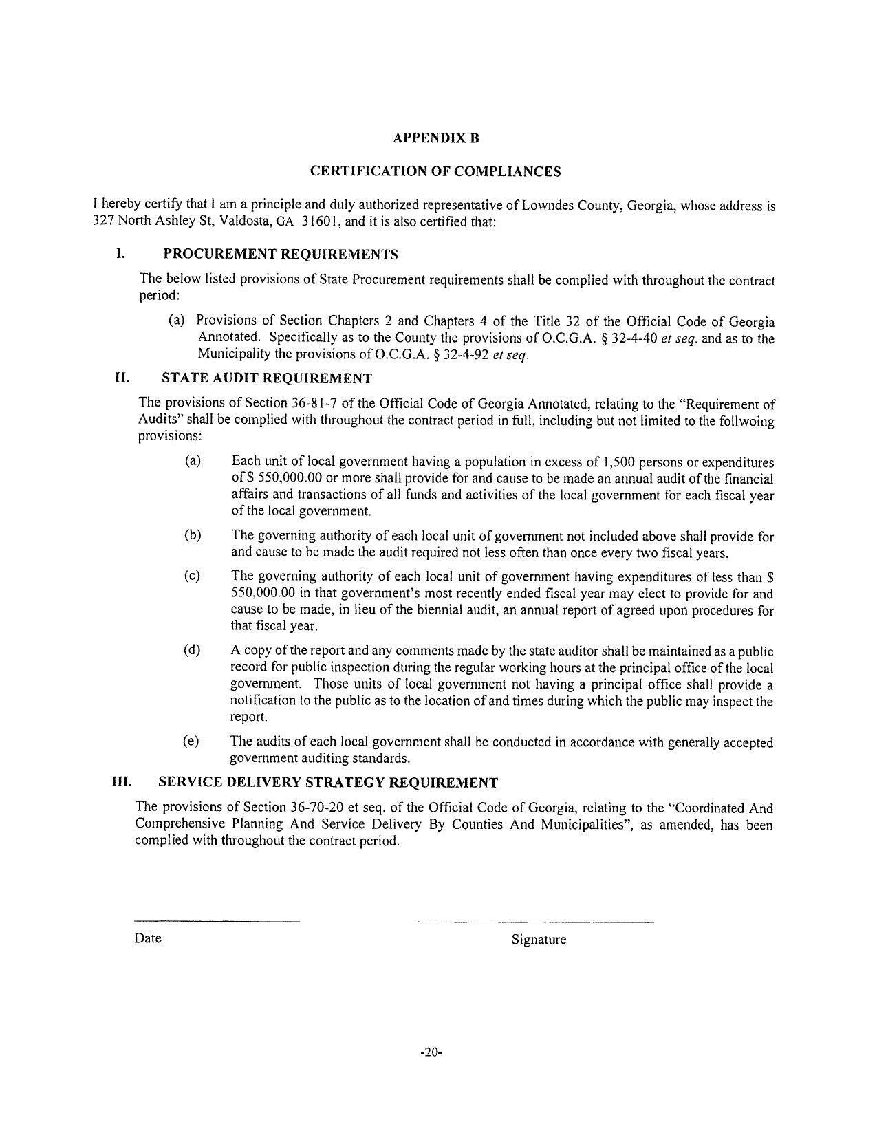 PROCUREMENT REQUIREMENTS