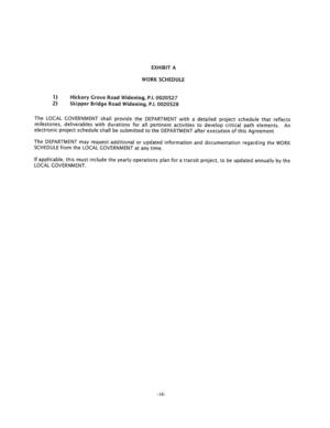 [electronic project schedule shall be submitted to the DEPARTMENT after execution of this Agreement]