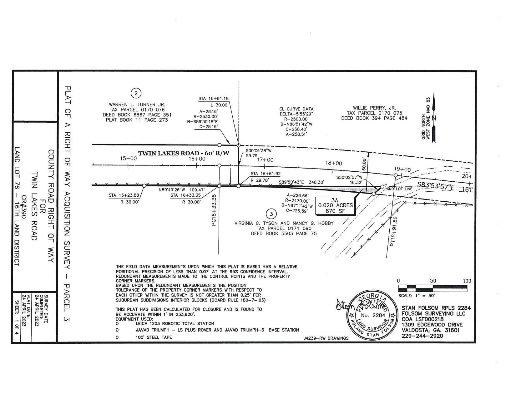 Survey: VIRGINIA G. TYSON AND NANCY G. HOBBY (1 of 4)