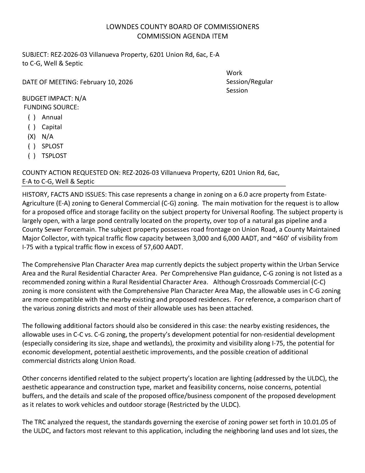 to allow for a proposed office and storage facility on the subject property for Universal Roofing.