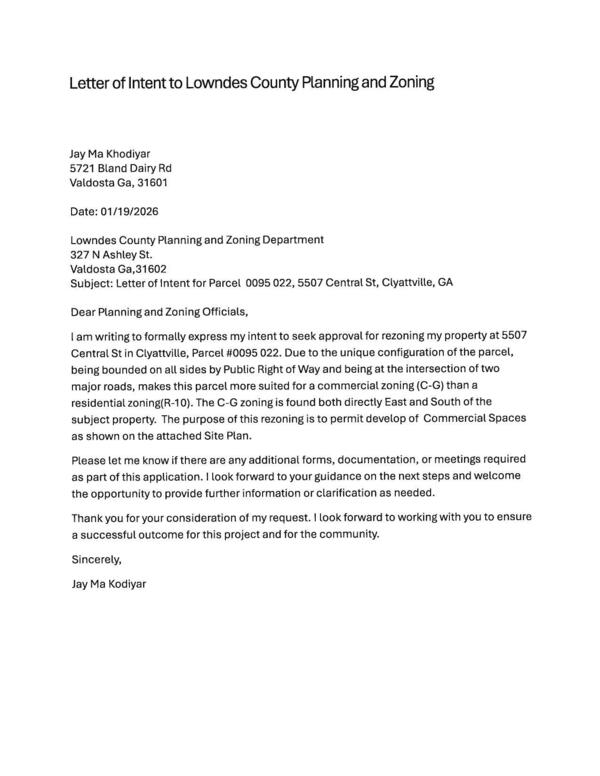 Letter of Intent from Jay Ma Khodiyar