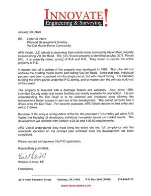 [Letter of Intent from William D. Kent, PE]