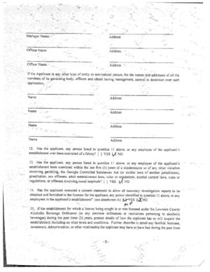 [If the establishment for which a license being sought is or was licensed under the Lowndes County]