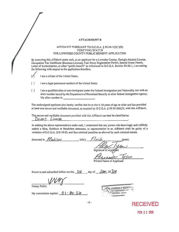 AFFIDAVIT PURSUANT TO 0.C.G.A. § 50-36-1(f)(1)(B)