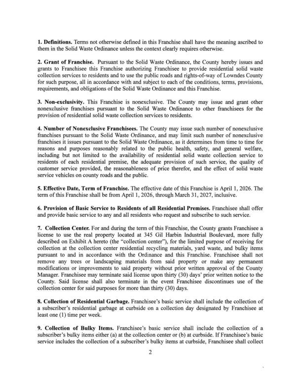 4. Number of Nonexclusive Franchisees. The County may issue such number of nonexclusive