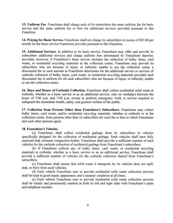 enclosed leak resistant compaction bodies. Franchisee shall provide a sufficient number of such