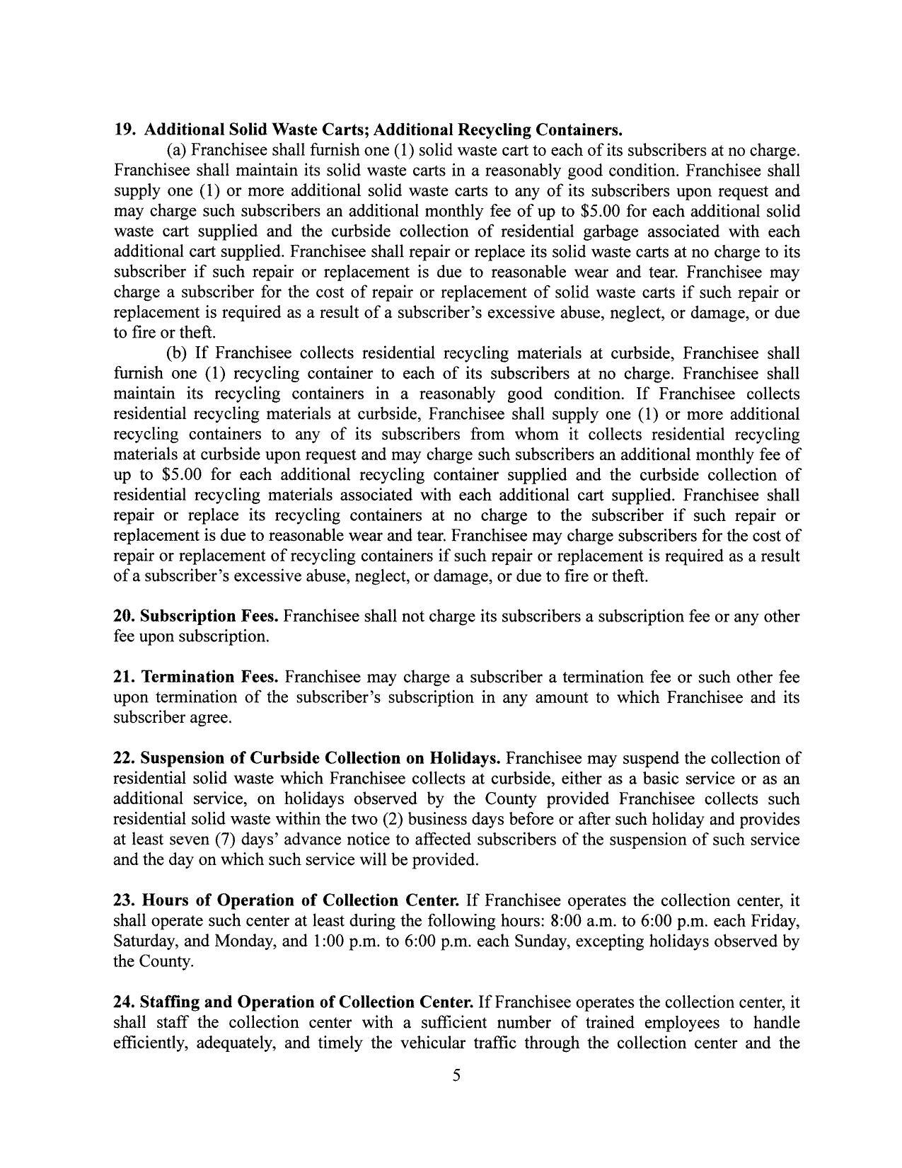 at least seven (7) days’ advance notice to affected subscribers of the suspension of such service