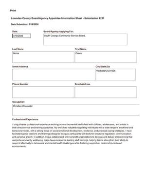 [Application of Casey Horne]