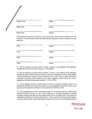 [15. If the establishment for which a license being sought is or was licensed under the Lowndes County]