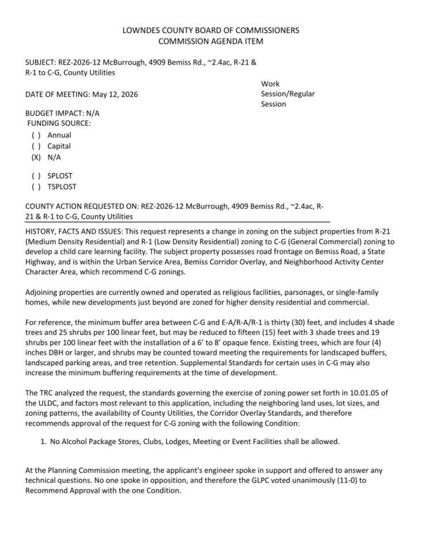 [to develop a child care learning facility.]