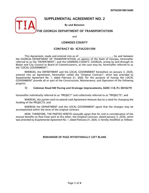 SUPPLEMENTAL AGREEMENT NO. 2