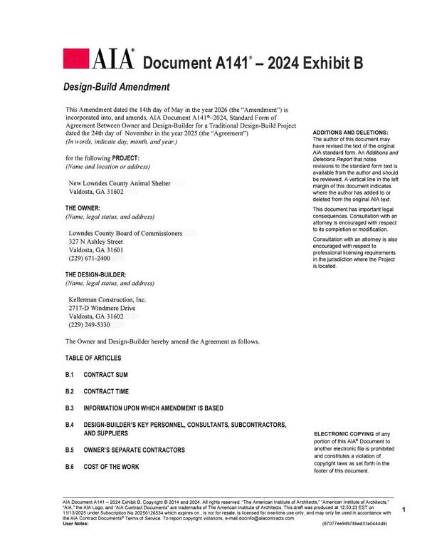 Design-Build Amendment