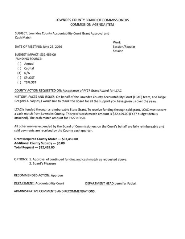 [BUDGET IMPACT: $32,459.00 (X) N/A]