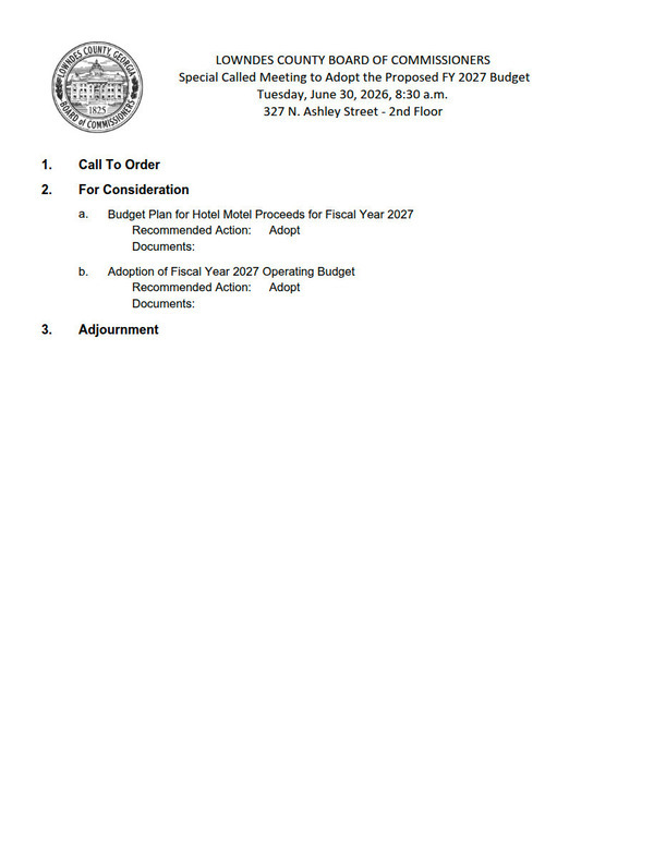 [Agenda: Budget Adoption 2026-06-30 --Lowndes County Commission]