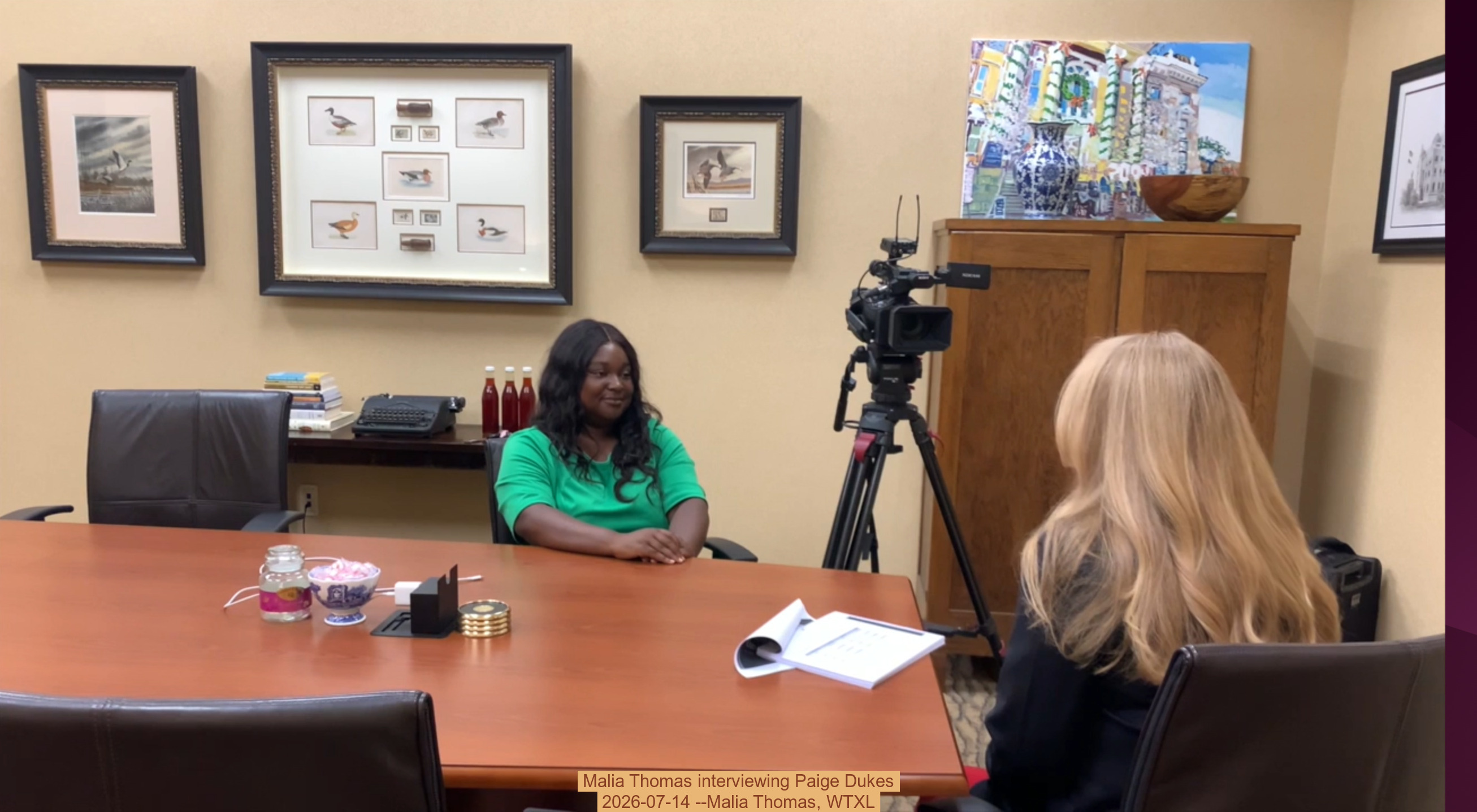 Malia Thomas interviewing Paige Dukes, 2026-07-14 --Malia Thomas, WTXL