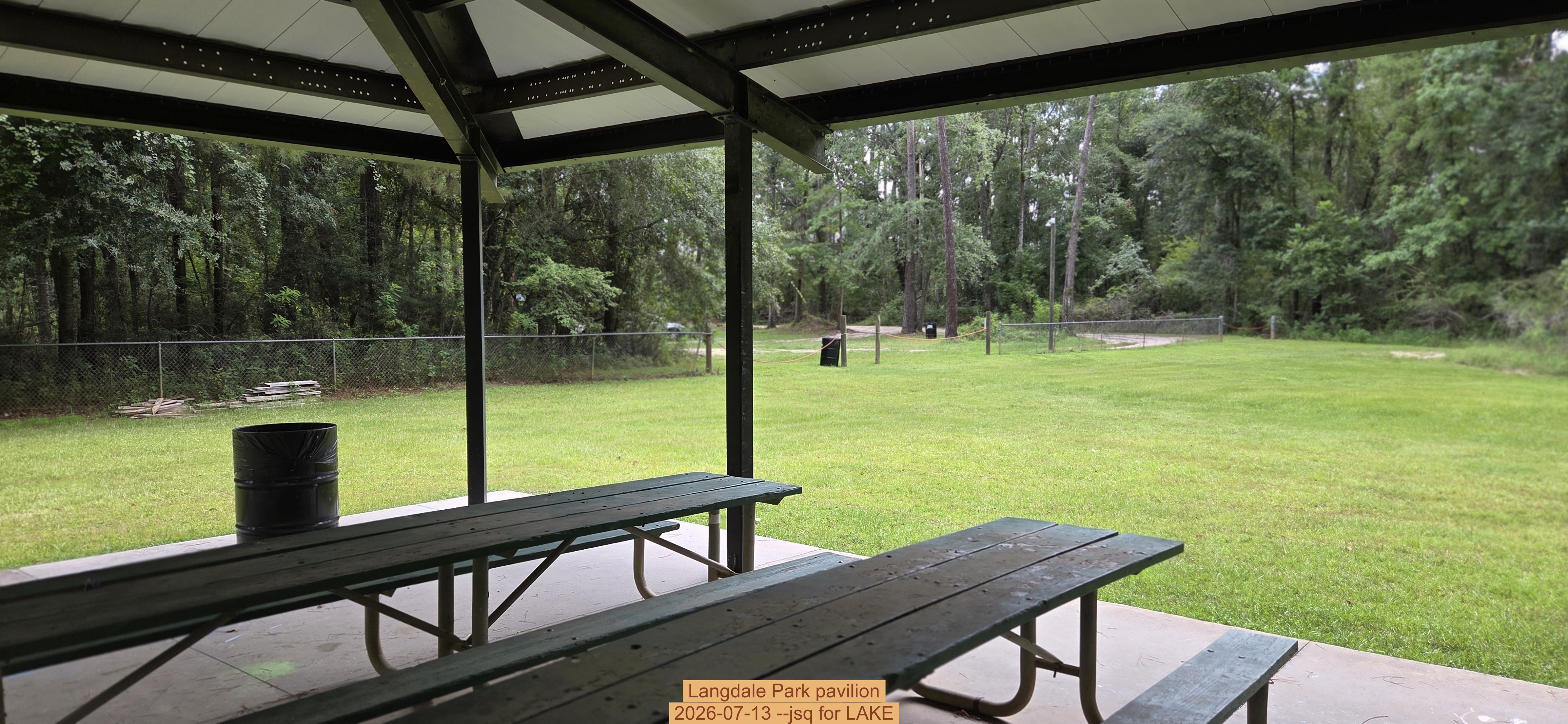 Langdale Park pavilion, 2026-07-13 --jsq for LAKE