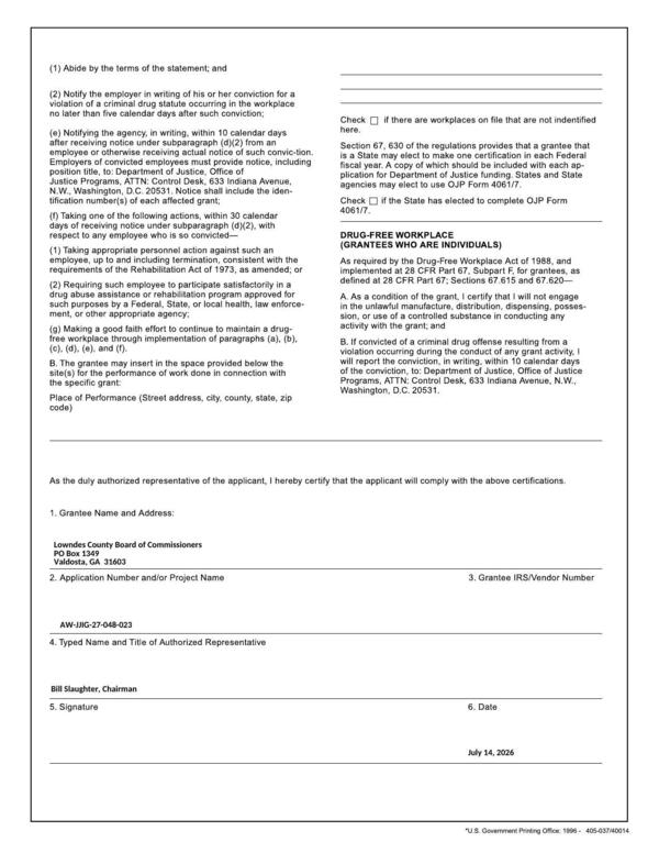 (e) Notifying the agency, in writing, within 10 calendar days