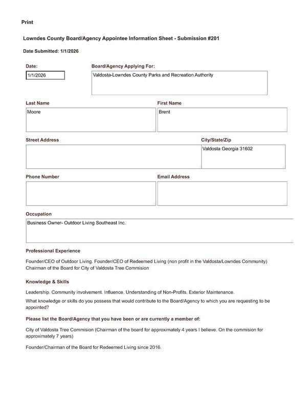 Brent Moore application