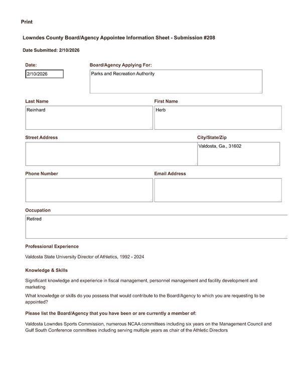 Herb Reinhard application