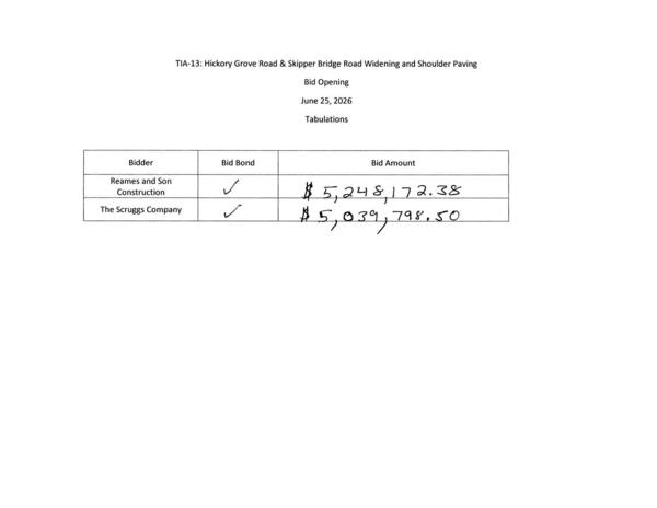 Two Bids, Scruggs low and Reames high