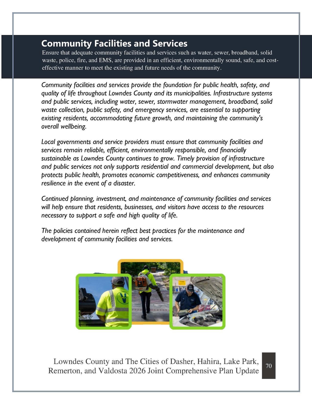 Community Facilities and Services