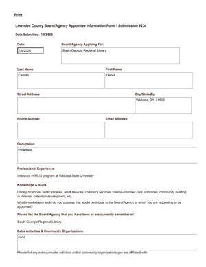 [Debra Carruth application]