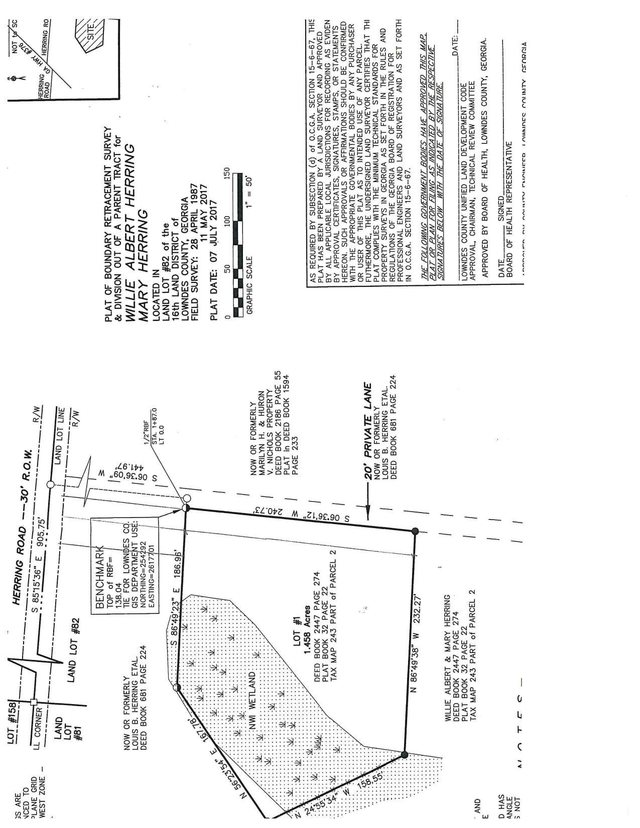 Plat of Boundary of Retracement Survey