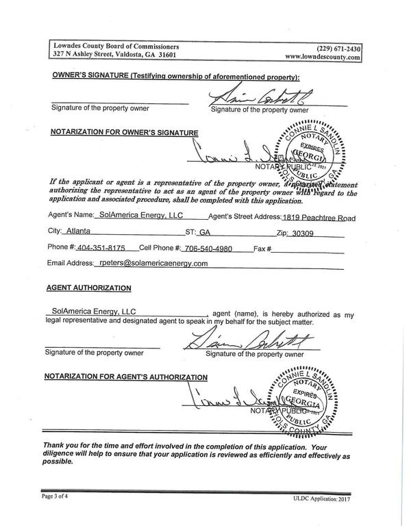 Signature of the property owner