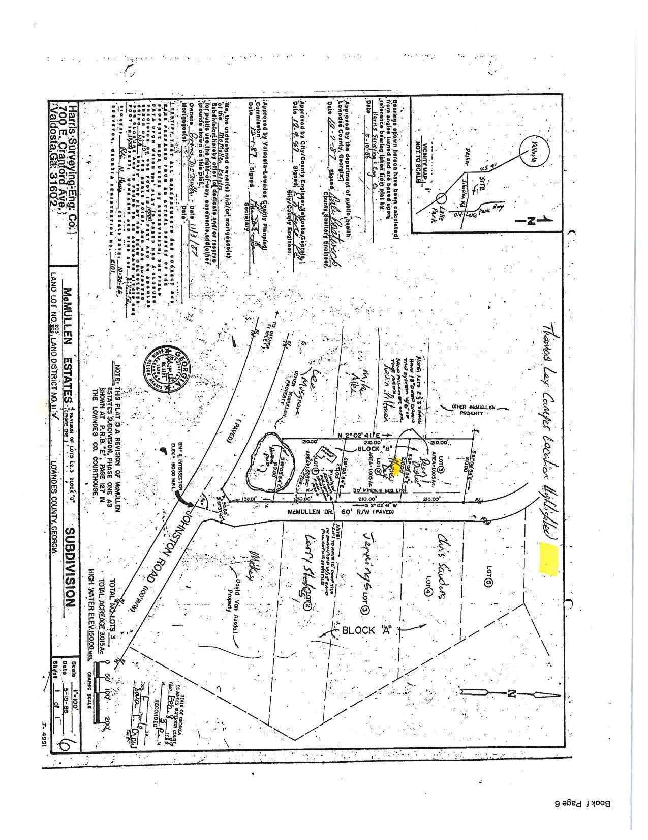 Survey Plat, McMullen Estates